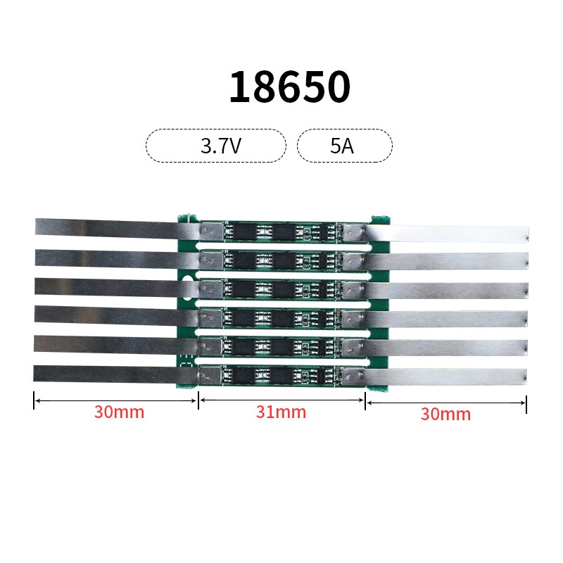 XR 1S 5A Nikelli 18650 Lityum İyon Pil (3.7 V) Koruma Kartı